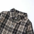 thumbnail image 6 of Lenpel Toddler Baby Boys' Plaid Jumpsuits Newborn Infant Long Sleeve Collared Button down Shirt Rompers One Piece Outfits(Black,6-12 Months), 6 of 7