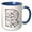 Blue/White, variant on 3drose, Pink and Black Hearts Xs and Os Monogram Initial R, 11oz Mug