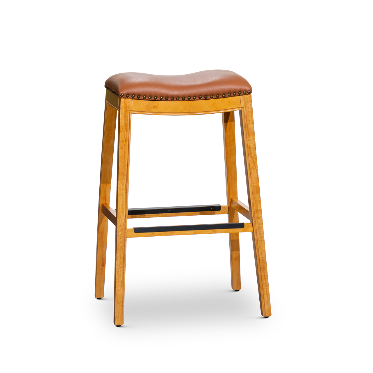 DTY Indoor Living Durango Bonded Leather Saddle Stool, 30” Bar Stool