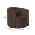 thumbnail image 6 of Walker Edison Modern Upholstered Swivel Barrel Armchair, Cafe Noir, 6 of 15