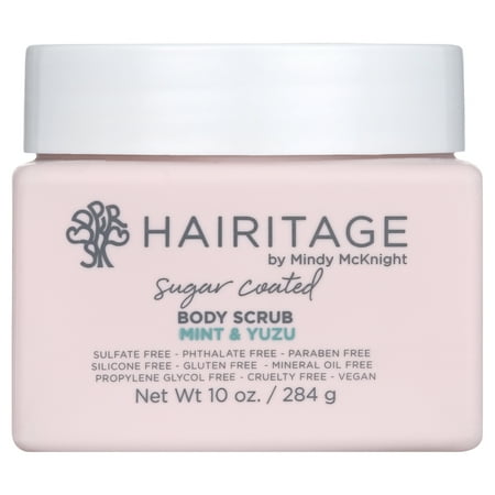 Hairitage Sugar Coated Mint & Yuzu Scented Body Scrub for dull skin, all skin types, 10 fl. oz.
