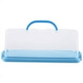 Portable Bread Box with Handle Loaf Cake Container Plastic Rectangular