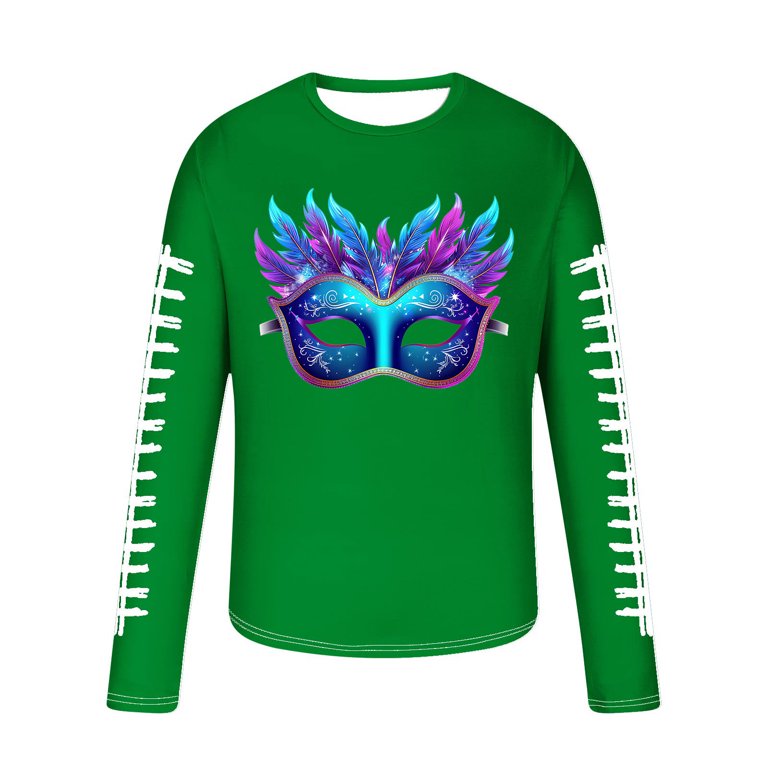 Awdenio Shirts for Men Fashion Mardi Gras Shirt Novelty