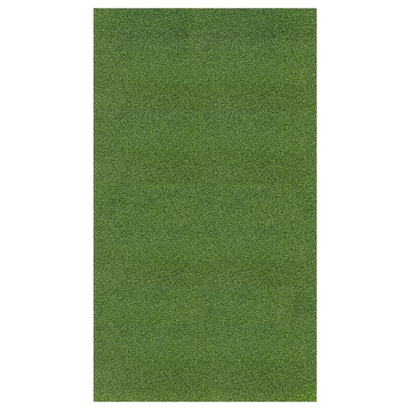 Ottomanson 7x13 Artificial Turf Golf Hitting Mat Indoor Fake Grass Area Rug, 6'6" x 13' , Green