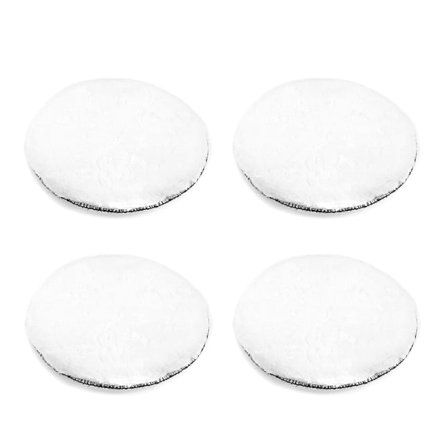 Unique Bargains 7'' Hook and Loop Polishing Pads Wool White 4 Pack