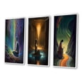 thumbnail image 3 of Designart "Rainbow Matrix Meditation Energetic Body" Meditation Framed Wall Art Set Of 3 - Multicolor Traditional Frame Canvas Set For Living Room Decor, 3 of 6