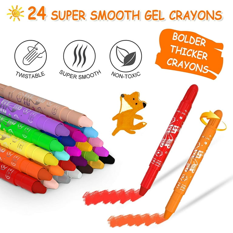 U.S. Art Supply Super Crayons Set of 36 Colors - Smooth Easy Glide Gel  Crayons - Bright, Blendable and Washable