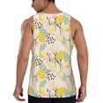 thumbnail image 3 of Xecao Lemon Leaves Men's Tank Top Workout Quick Dry Sleeveless Gym Jogging Muscle Shirts Summer Swim Beach Tops, 3 of 9