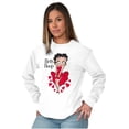 thumbnail image 4 of Vintage Betty Boop Cartoon Hearts Women's Long Sleeve T Shirt Brisco Brands S, 4 of 5