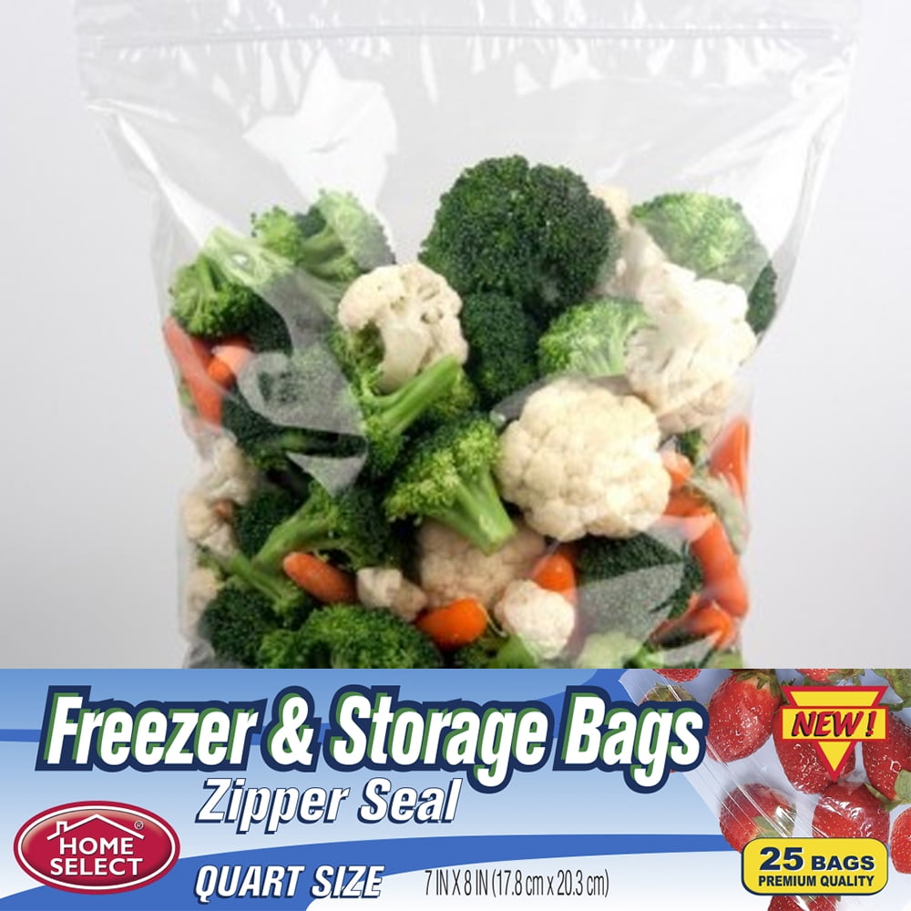 Home Select Freezer & Storage Bags, Zipper Seal, Gallon Size