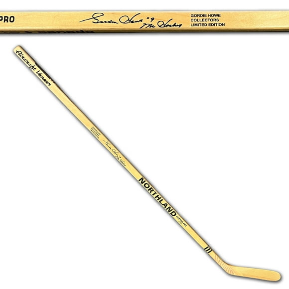Gordie Howe Northland Custom Pro Bâton de Hockey de Collection Pleine Grandeur – Bâton Hommage à Mr. Hockey avec Signature Fac-Similé – Présentoir de Souvenirs de Hockey