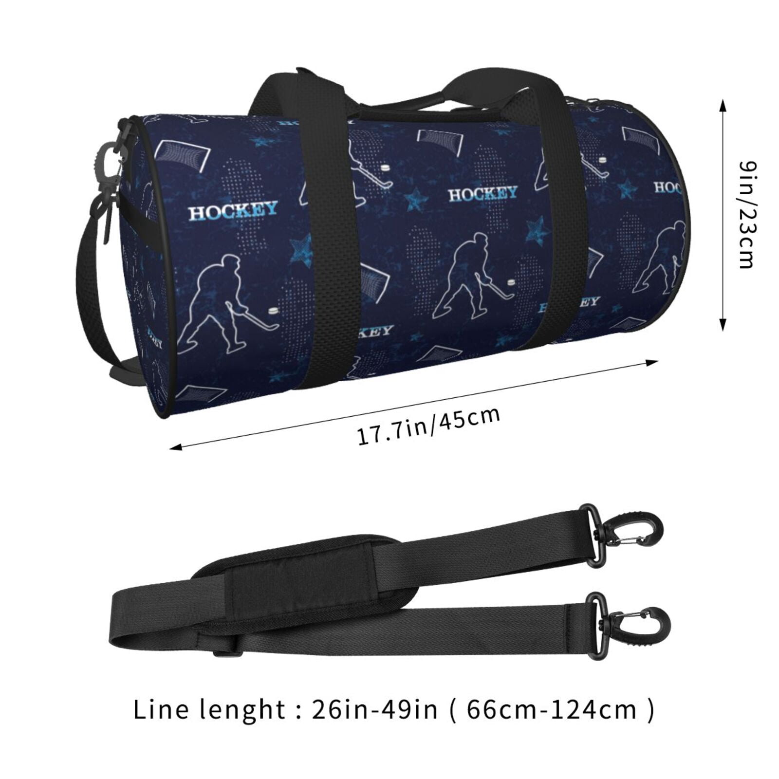 Vsdgher Hockey Players 45L Foldable Duffel Bag, Sports Gym Bag,Overnight Bag, Portable Weekender Bag for Airplanes