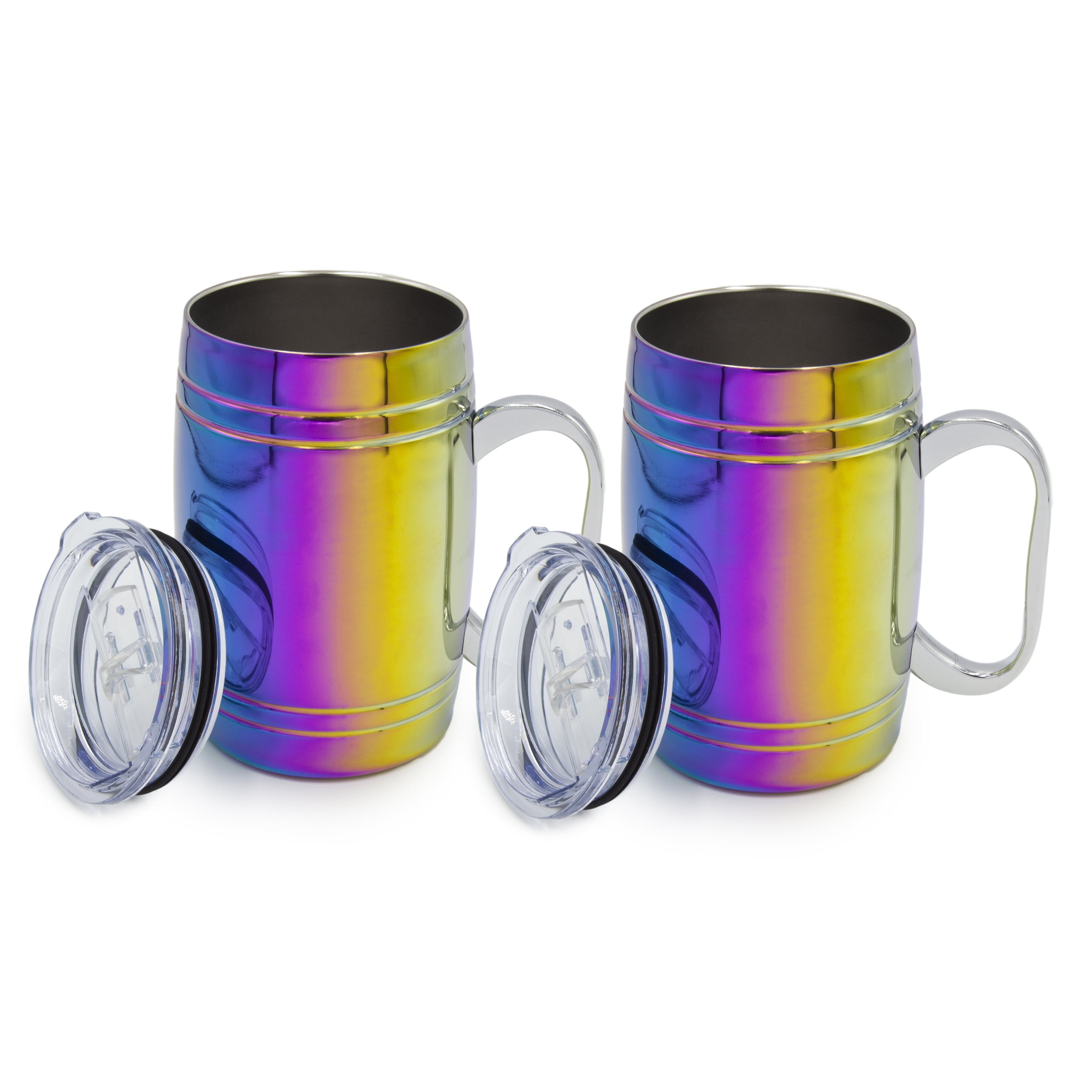 Bar340 Set of 2 Beer Mugs Rainbow