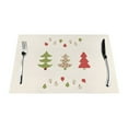 thumbnail image 1 of XMXT 6 Pcs Woven Placemats, Flat Cartoon Christmas Tree Stain Resistant Anti-Skid Placemat for Kitchen Table, 12 x 18 inches, 1 of 6