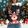 thumbnail image 2 of Wang6 Womens Christmas Graphic Sweatshirts Plus Size"Snowman"Printed Long Sleeve Pullovers Xmas Comfy Fall Loose Fit Crew Neck Tshirts Tops Black XXL, 2 of 4