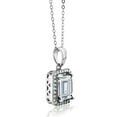 thumbnail image 3 of Gem Stone King 925 Sterling Silver White Moissanite Pendant Necklace for Women (2.80 Cttw, Emerald Cut 9X7MM, with 18 inch Silver Chain), 3 of 5