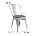 thumbnail image 5 of Flash Furniture Silver Metal Stackable Chair with Wood Seat, 5 of 11