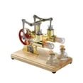 thumbnail image 1 of Engine Model, Double Cylinder Mini Hot Air Stirling Engine Motor Model Colorful LED Electricity Power Generator Educational Science Kit for Kids Children, 1 of 8