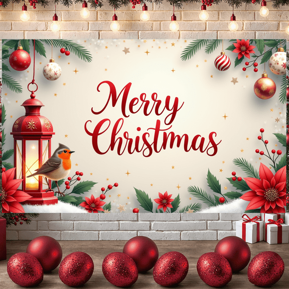 Festive Design Merry Christmas Banner Decorative Ornaments Holiday Celebration Material for Christmas Party Home Decoration Winter Events