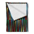 thumbnail image 2 of Colorful Soft Flannel Fleece Throw Blanket, Geometric Polka Dots Composition with Halftone Pattern on Dark Toned Background, Cozy Plush for Indoor and Outdoor Use, 60" x 80", Multicolor, by Ambesonne, 2 of 5