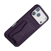 Multi-Function Leather MagSafe Case with Card Holder and Stand for iPhone 17 Pro Max - Purple