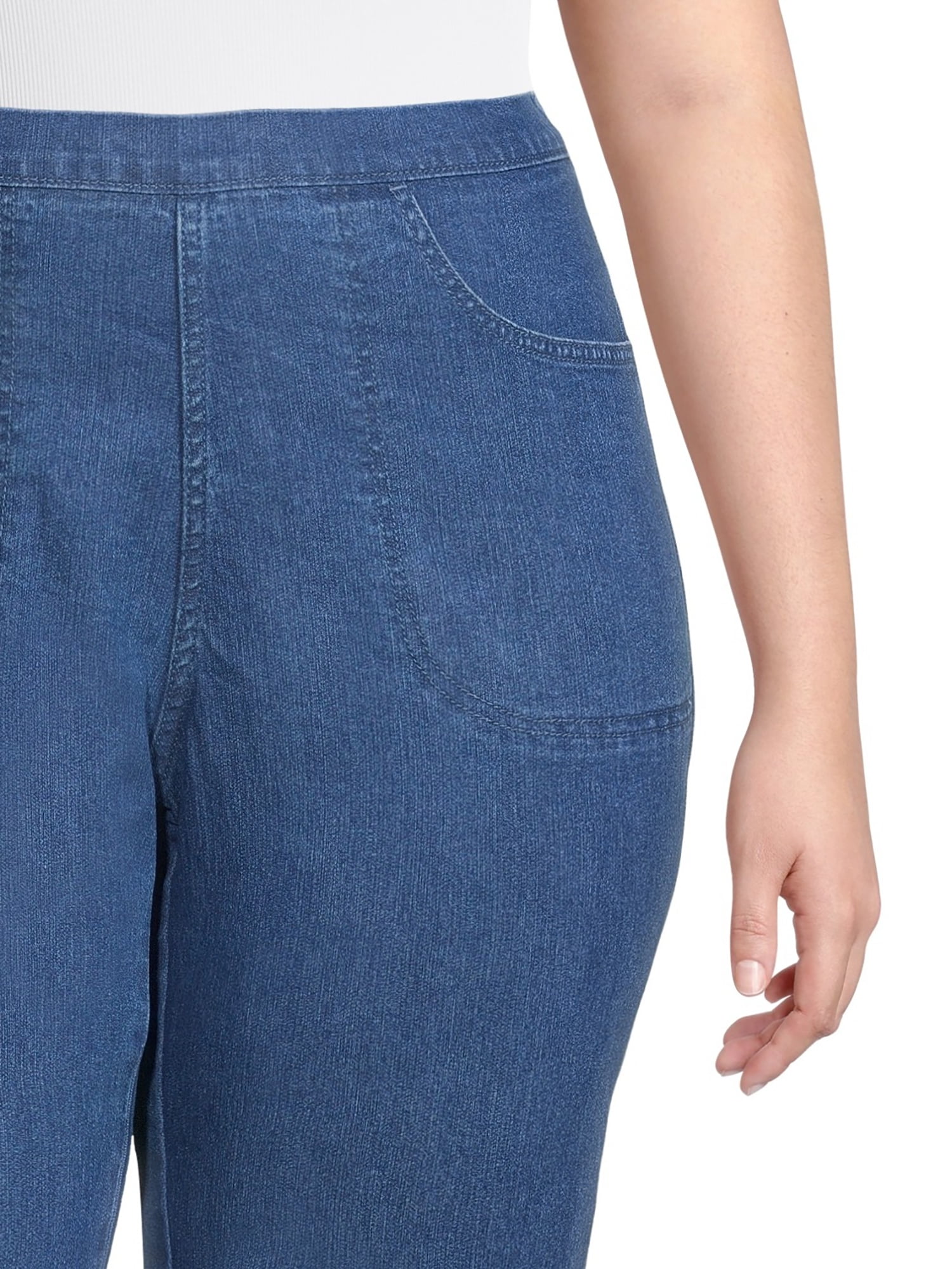 JMS Just My Size by Hanes Women's Plus Snap Hem Pull On Cropped Pants, 23" Inseam, Sizes 0X-4X