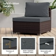 thumbnail image 6 of UPHA 9 Pieces Outdoor furniture Sets Patio Sectional Couch Wicker Conversation Sofa for Pools Outside, Gardens, Decks, Brown Rattan, Dark Gray Cushion, 6 of 10