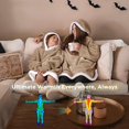 thumbnail image 4 of Sudadera con capucha Bedsure Gold Brown Sherpa para adultos y niños, 4 of 5