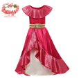 thumbnail image 3 of Disfraz de Princesa Elena de Avalor para niña, ropa de juego de rol de Anime de Disney, traje de Cosplay de Carnaval de Halloween, vestido largo con volantes rojos para niño, 3 of 5
