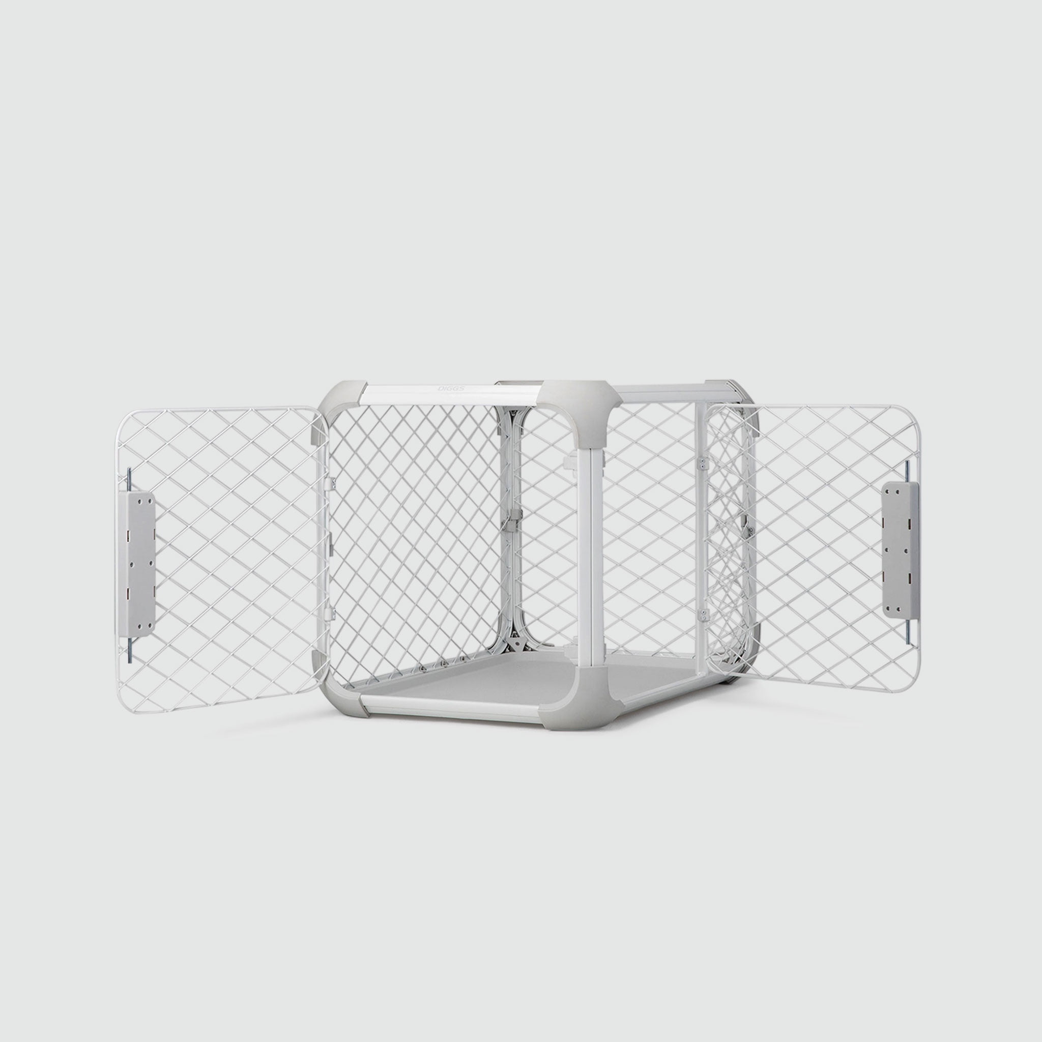 DIGGS Evolv Dog Crate, Safe, Durable Kennel with Removable Ceiling Panel and Modular, Ash, 29.1"
