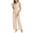 thumbnail image 4 of INSPIRAR CHIC Mono Corto Sin Mangas con Solapa para Oficina con Cinturón Talla XS Beige, 4 of 6