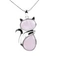 thumbnail image 1 of Colliers Pendentifs en Pierre Naturelle pour Femmes Perles en Forme de Chat Chaîne Bijoux, 1 of 6