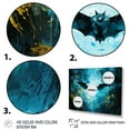 thumbnail image 3 of Designart "Night Bat Charm in Blue Watercolor II" Animals Framed Wall Art Decor - Modern Farmhouse Blue Bat Entryway Framed Wall Art, 3 of 6