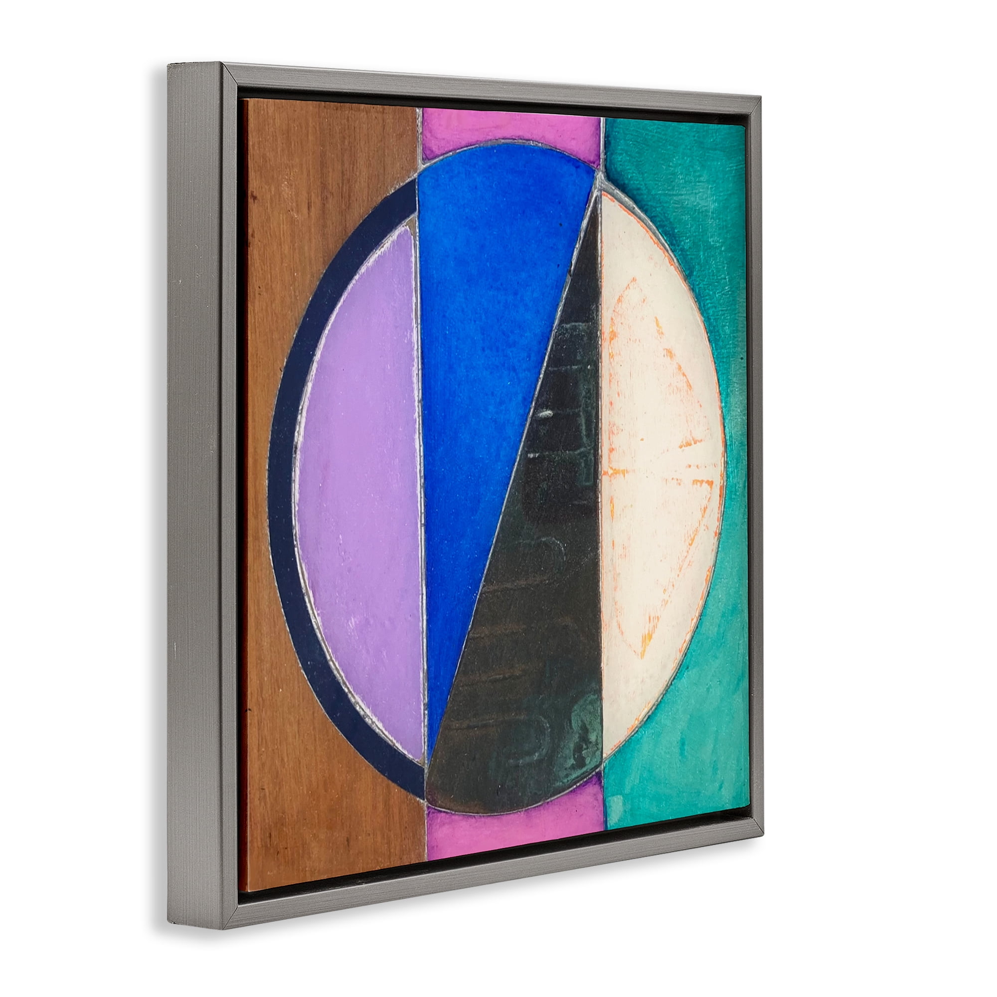 Stupell Industries Split Symmetry Circle Gray Framed Floater Canvas Wall Art, design by Matthew Finger