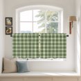 thumbnail image 3 of Green Gingham Tier Curtains 24 Inch Length, Farmhouse Buffalo Plaid Checkered Cafe Short Curtains for Bathroom Over Sink, Small Kitchen Curtain Light Filtering Tiered Drapes 2 Panels 27.5"Wx24"L, 3 of 9