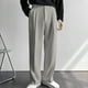 thumbnail image 1 of Pantalones largos de moda para hombre, con cordón, cintura elástica, color liso, informales, largos, de chándal, de pierna recta, holgados, casuales, blancos, de pierna ancha, para hombre., 1 of 6