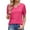 Hot Pink, variant on Casual V Neck T Shirts for Women Summer Fashion Tops Lace Short Sleeve Business Loose Tre Womens Clothes Womens Short Sleeve Shirts Summer Tops for Women