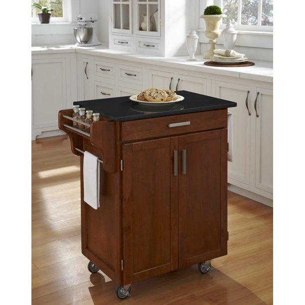 Homestyles Cuisine Cart Brown Kitchen Cart
