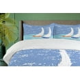 thumbnail image 4 of Ambesonne Nautical Duvet Cover Sets, Grunge Sailboats Ocean, 2-King, Pale Blue, 4 of 7