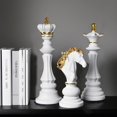 thumbnail image 3 of Chess Statue Decor Piece Set: 3PCS Decorative Resin Chess Sculpture, King Queen Knight Statue Chess Piece Decor, Retro Collectible Figurine Ornaments for Home Office Desk Wine Cabinet Gift (White), 3 of 12