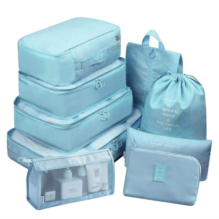 8pcs Set Travel Storage Bags Suitcase Packing Set Storage Cases Portable  Luggage Organizer Clothe Shoe Pouch Luggage Organizers