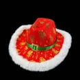 thumbnail image 4 of Christmas Western Cowboy Hat With Festive Pattern Design For Stage Party Casual Wear, 4 of 5