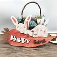 thumbnail image 7 of Happy Easter Door Sign Decorations 2pcs Easter Wooden Decorative Pendants Home Wooden Crafts Rabbitss Tags Easter Decorations, 7 of 7