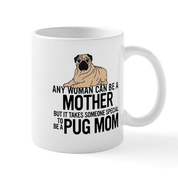 CafePress - Pug Mom Mugs - 11 oz Ceramic Mug - Novelty Coffee Tea Cup
