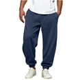 thumbnail image 2 of Mifsaly Mens Joggers Relaxed Fit Sweatpants Baggy Comfortable Elastic Waist Athletic Track Pants for Gym Workout Running and Casual Lounge Navy,XXL, 2 of 6