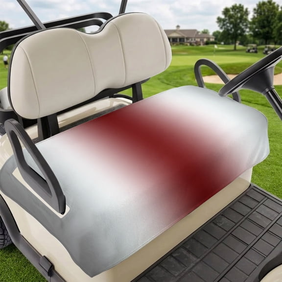 Golf Cart Seat Covers for 2 Seater,Red Grey White Microfiber Cart Seat Towel Blanket,Farmhouse Ombre Color Modern Simple Absorbent Breathable Non Slip Bench Seats Protector for Golf Course 51"x31"