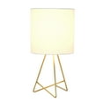 thumbnail image 4 of Mod Lighting and Decor Wired Base Table Lamp with Drum Shade - 13.5" - Gold and White, 4 of 9