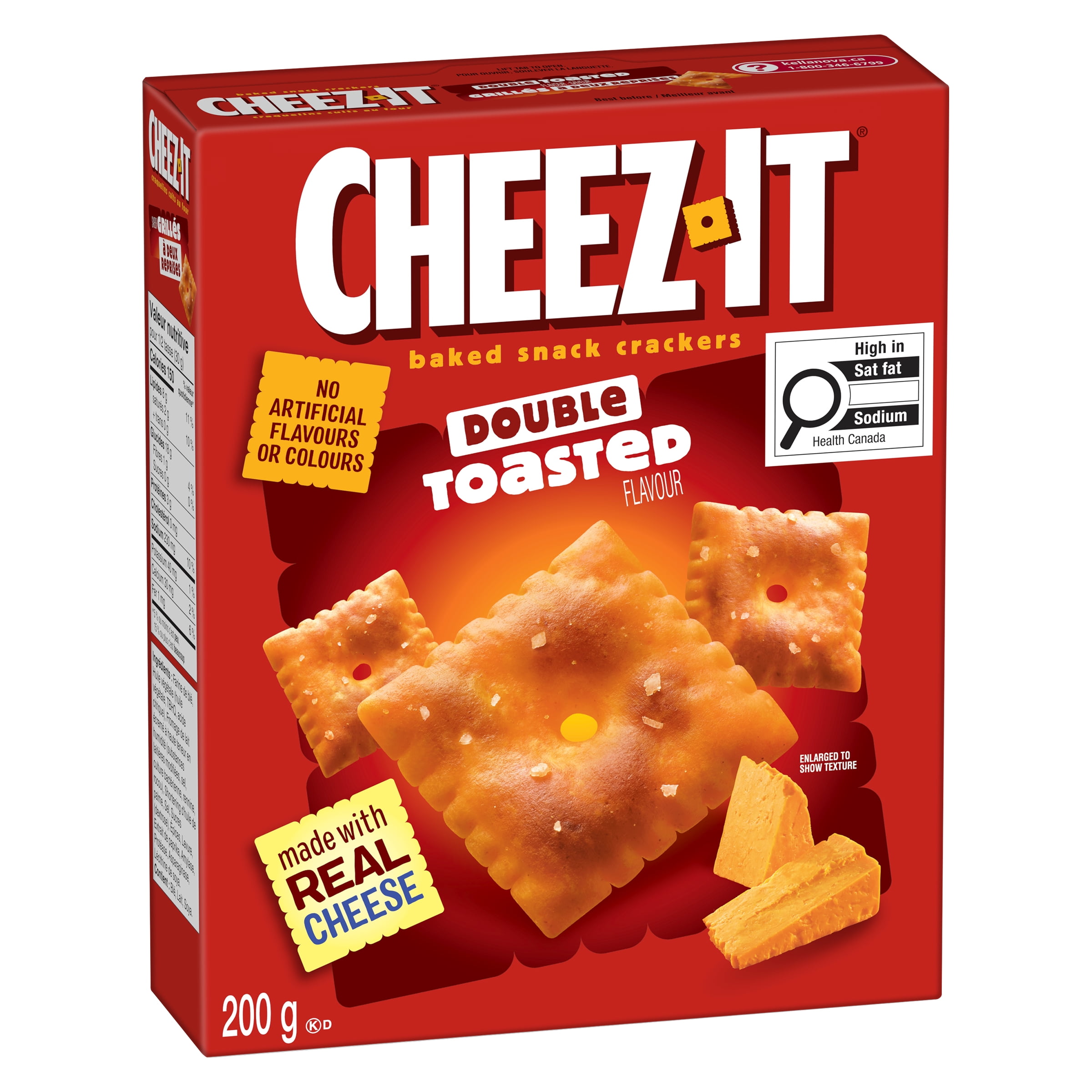 Cheez-It* Baked Snack Crackers Double Toasted Flavour 200 g, Perfect for game time, party spreads, lunches, evening snacking and more - the cheesy options are endless.