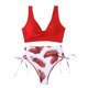 thumbnail image 1 of Traje de Baño de Dos Piezas para las Mujeres Impresión Hoja Sexy Estilo Dividido, Traje de Baño Conservador para la Piscina Y la Playa, 1 of 4