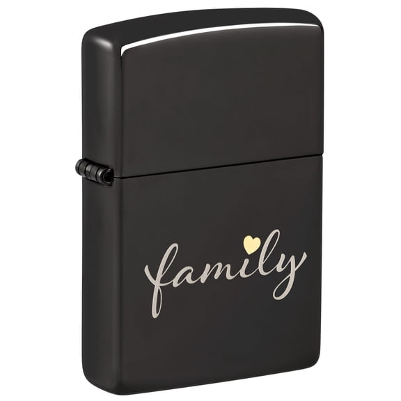 Zippo Pocket Lighter Family Design High Polish Black (Black Family)
